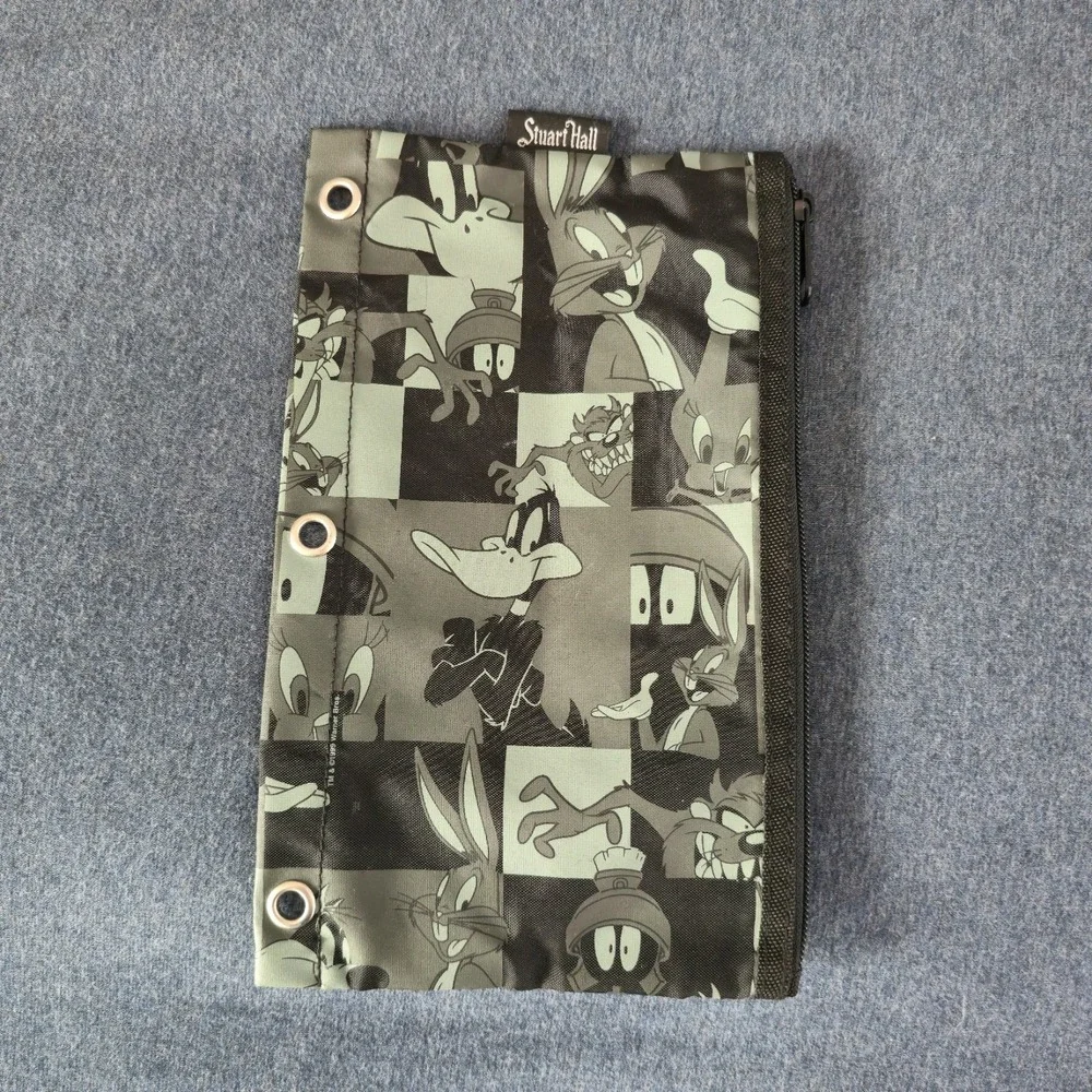 Vintage Looney Tunes 1999 Pencil Bag Bugs Bunny Daffy Duck Taz Stuart Hall